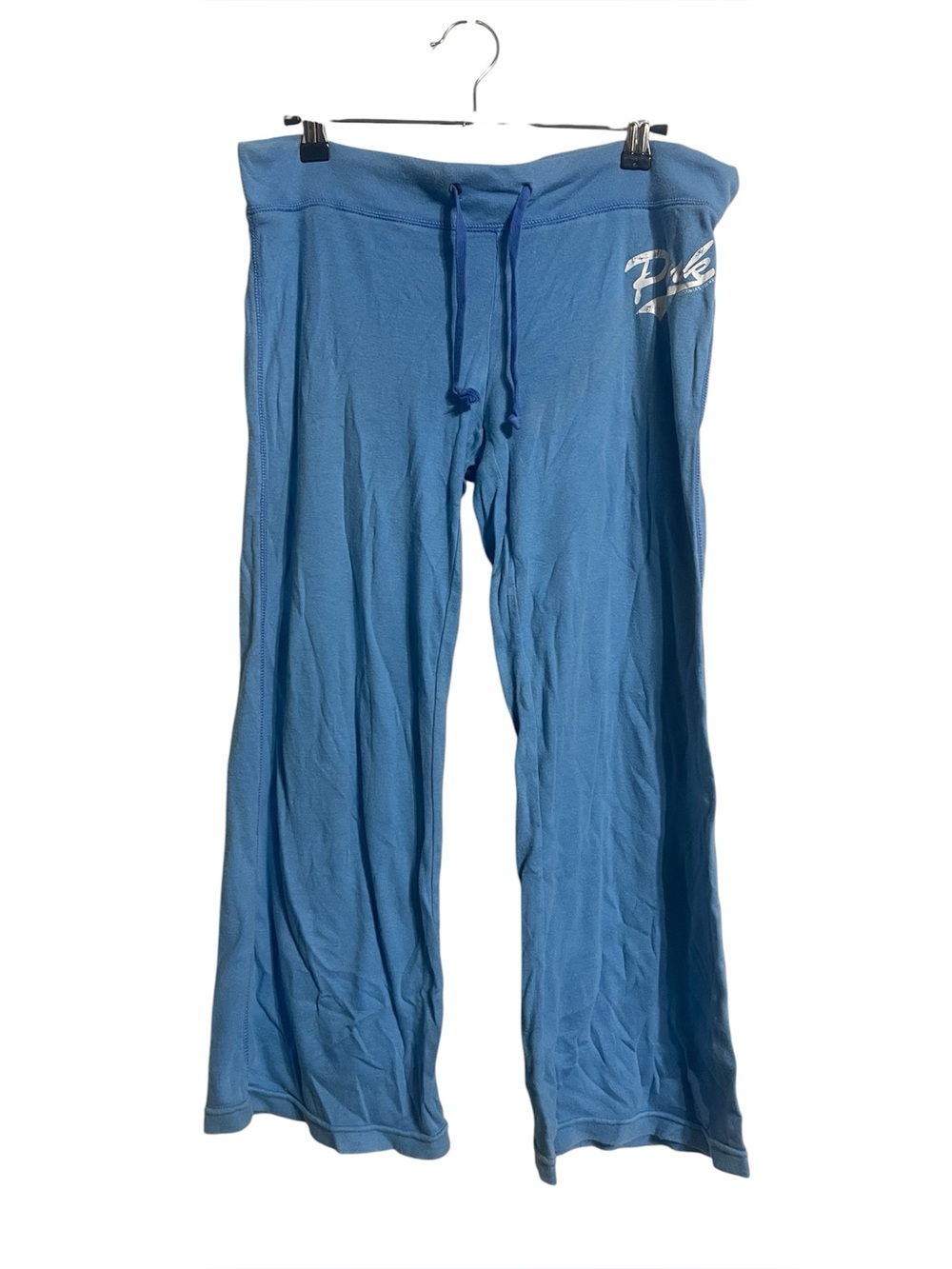 Y2K PINK Victoria's Secret Blue Drawstring Wide Leg Capri Pants